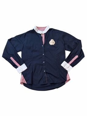 Equine Couture Paxton  Navy Button Down Show Shirt